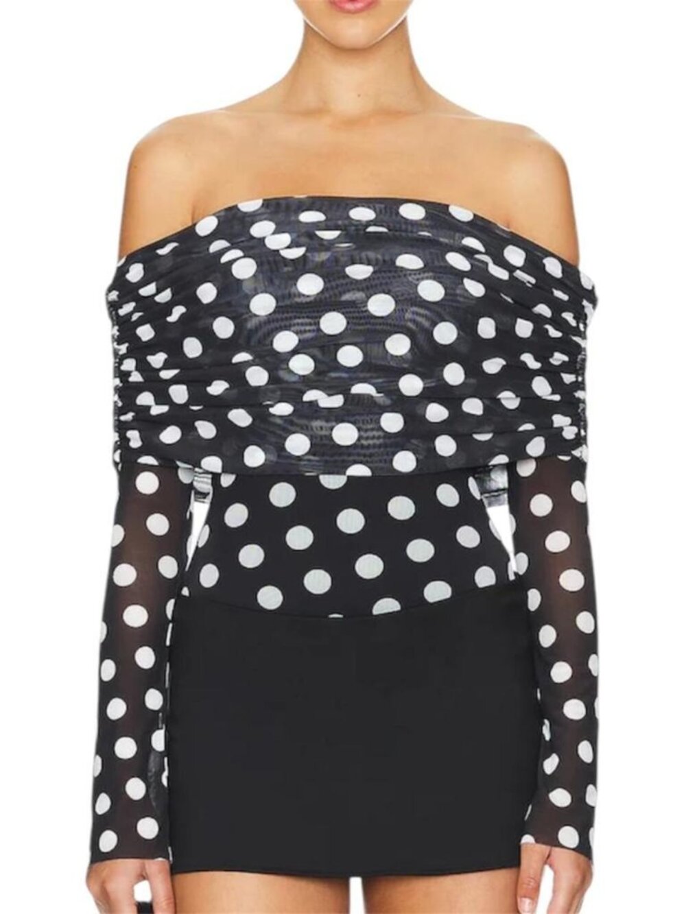 AFRM Maxine Bodysuit In Diagonal Dot Size‎ XS